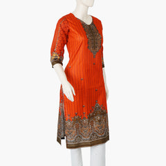 Women's Printed Kurti - Orange, Women Ready Kurtis, Chase Value, Chase Value