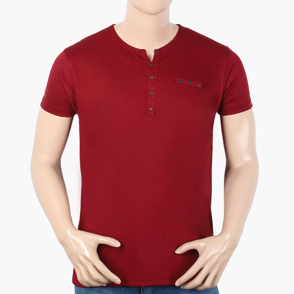 Men's Half Sleeves T-Shirt - Maroon, Men's T-Shirts & Polos, Chase Value, Chase Value