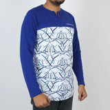 Men's Full Sleeves Round Neck T-Shirt - Blue, Men's T-Shirts & Polos, Chase Value, Chase Value