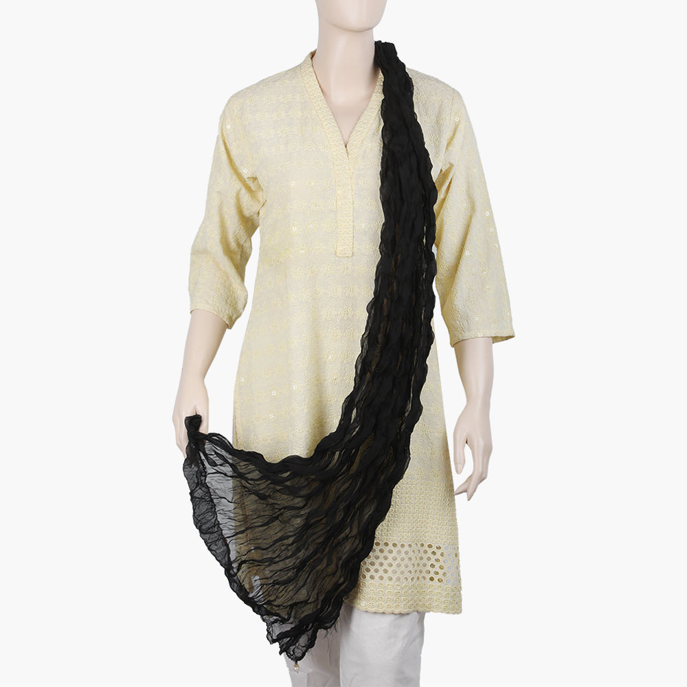 Women's Chiffon Dupatta - Black, Women Dupatta, Chase Value, Chase Value