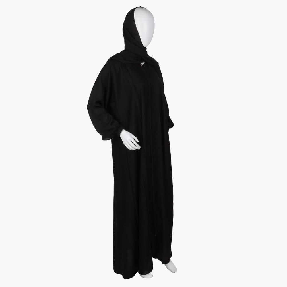 Women's Zipper Abaya - Black, Women Abayas, Chase Value, Chase Value