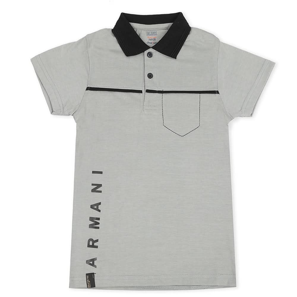 Boys Half Sleeves Polo T-Shirt - Grey, Boys T-Shirts, Chase Value, Chase Value