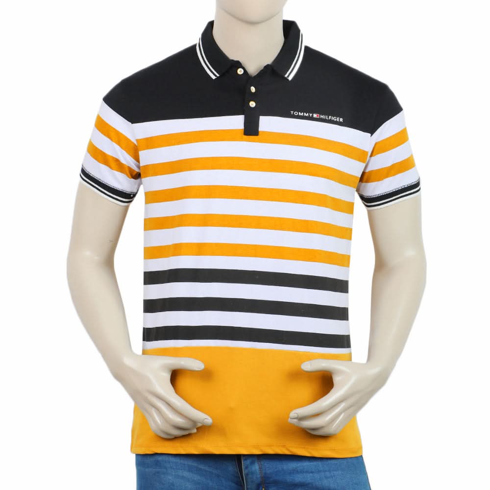 Men's Half Sleeves Fancy Polo T-Shirt - Mustard, Men's T-Shirts & Polos, Chase Value, Chase Value