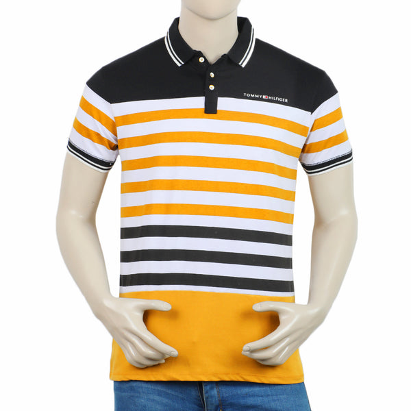 Men's Half Sleeves Fancy Polo T-Shirt - Mustard