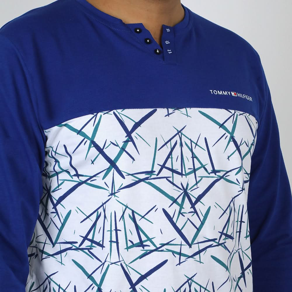 Men's Full Sleeves Round Neck T-Shirt - Blue, Men's T-Shirts & Polos, Chase Value, Chase Value