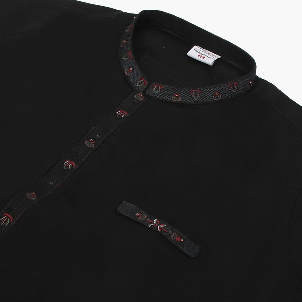 Boys Embroidered Shalwar Suit - Black, Boys Shalwar Kameez, Chase Value, Chase Value