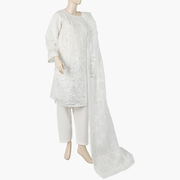 Women's Khadi Shalwar Suit - White
