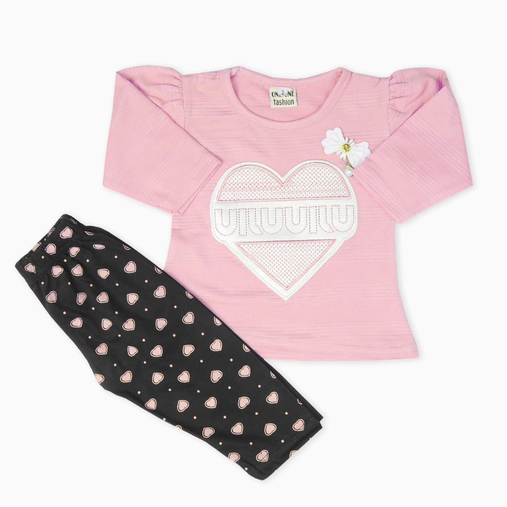 Newborn Girls Full Sleeves Suit - Pink, Newborn Girls Winterwear, Chase Value, Chase Value