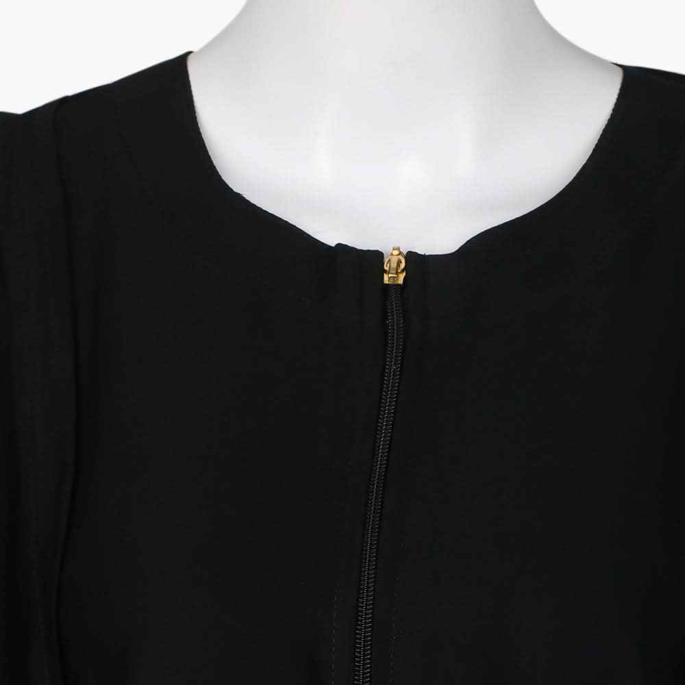 Women's Zipper Abaya - Black, Women Abayas, Chase Value, Chase Value