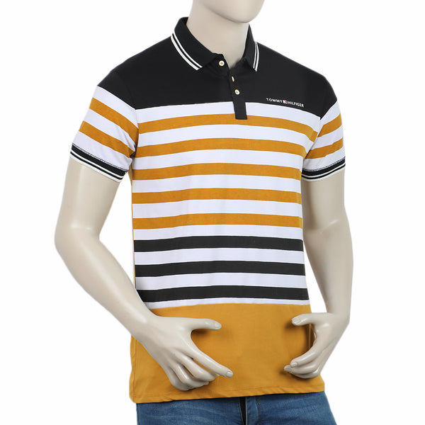 Men's Half Sleeves Fancy Polo T-Shirt - Mustard