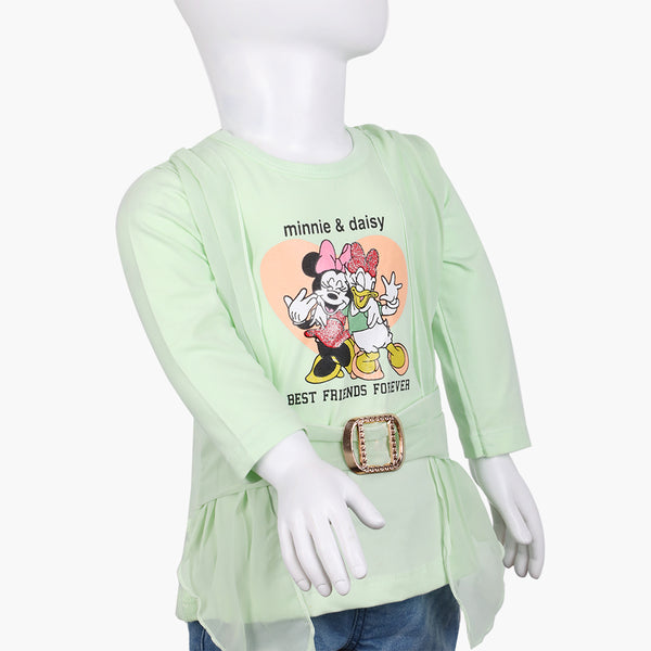 Girls Full Sleeves T-Shirt -  Green, Girls T-Shirts, Chase Value, Chase Value