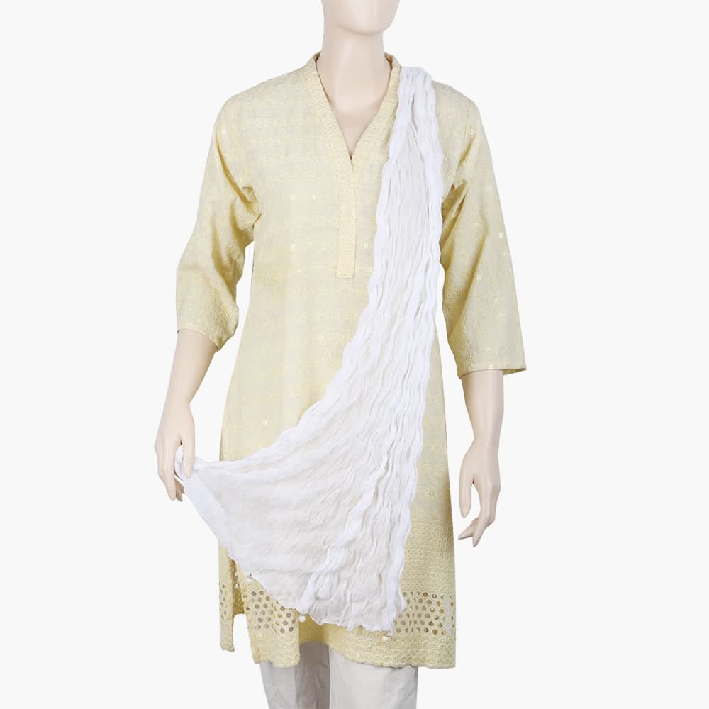Women's Chiffon Dupatta - White, Women Dupatta, Chase Value, Chase Value