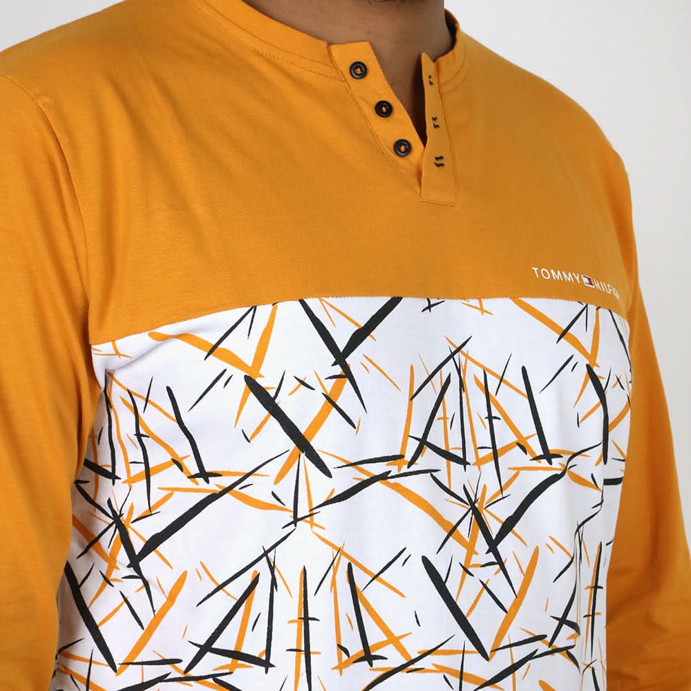 Men's Full Sleeves Round Neck T-Shirt - Mustard, Men's T-Shirts & Polos, Chase Value, Chase Value