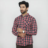 Men's Casual Check Shirt - Red, Men's Shirts, Chase Value, Chase Value