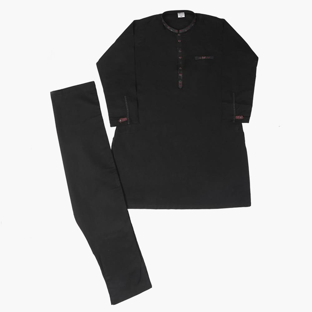 Boys Embroidered Shalwar Suit - Black, Boys Shalwar Kameez, Chase Value, Chase Value