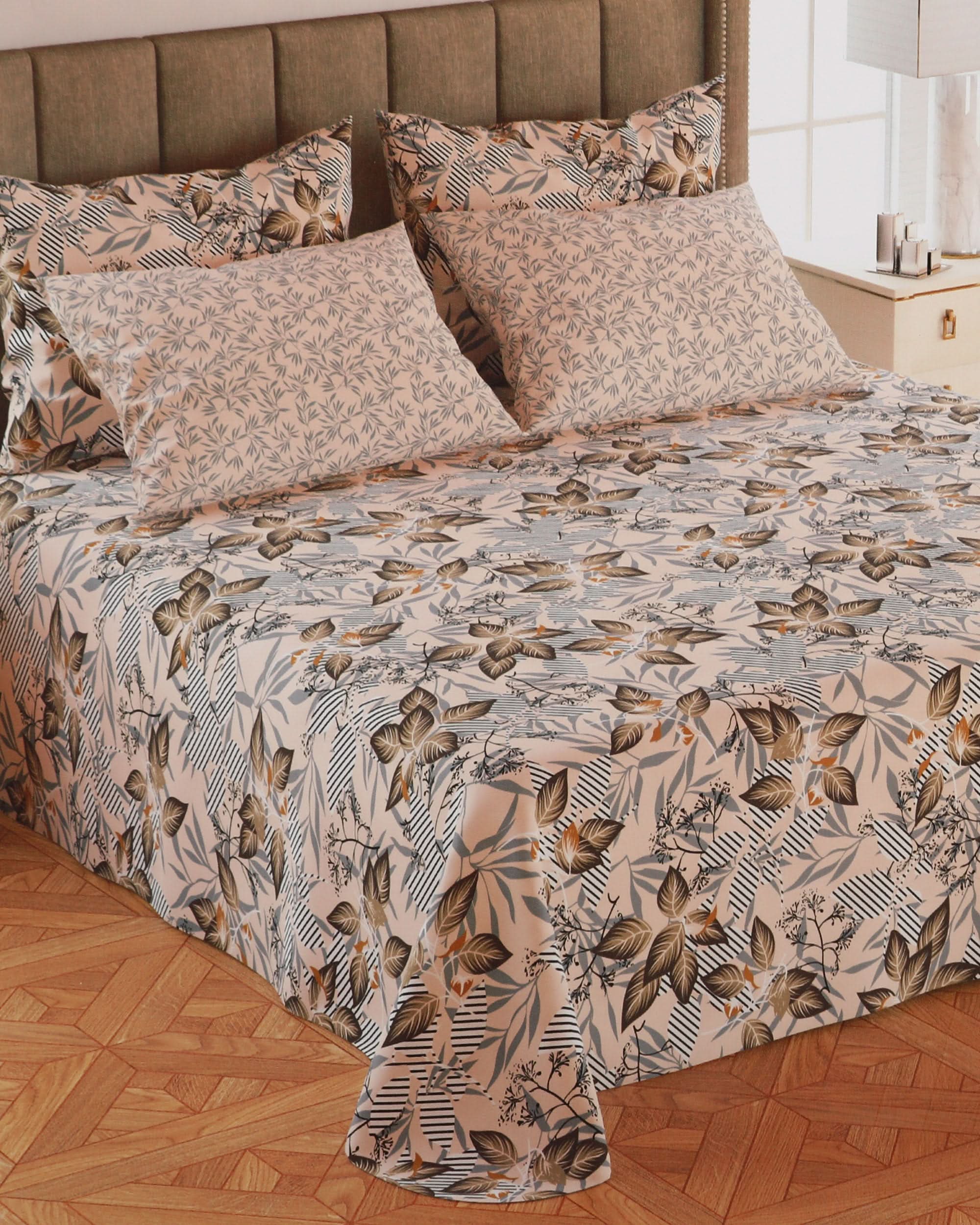 5Pcs Bedsheet Set 94*96, Double Size Bed Sheet, Chase Value, Chase Value