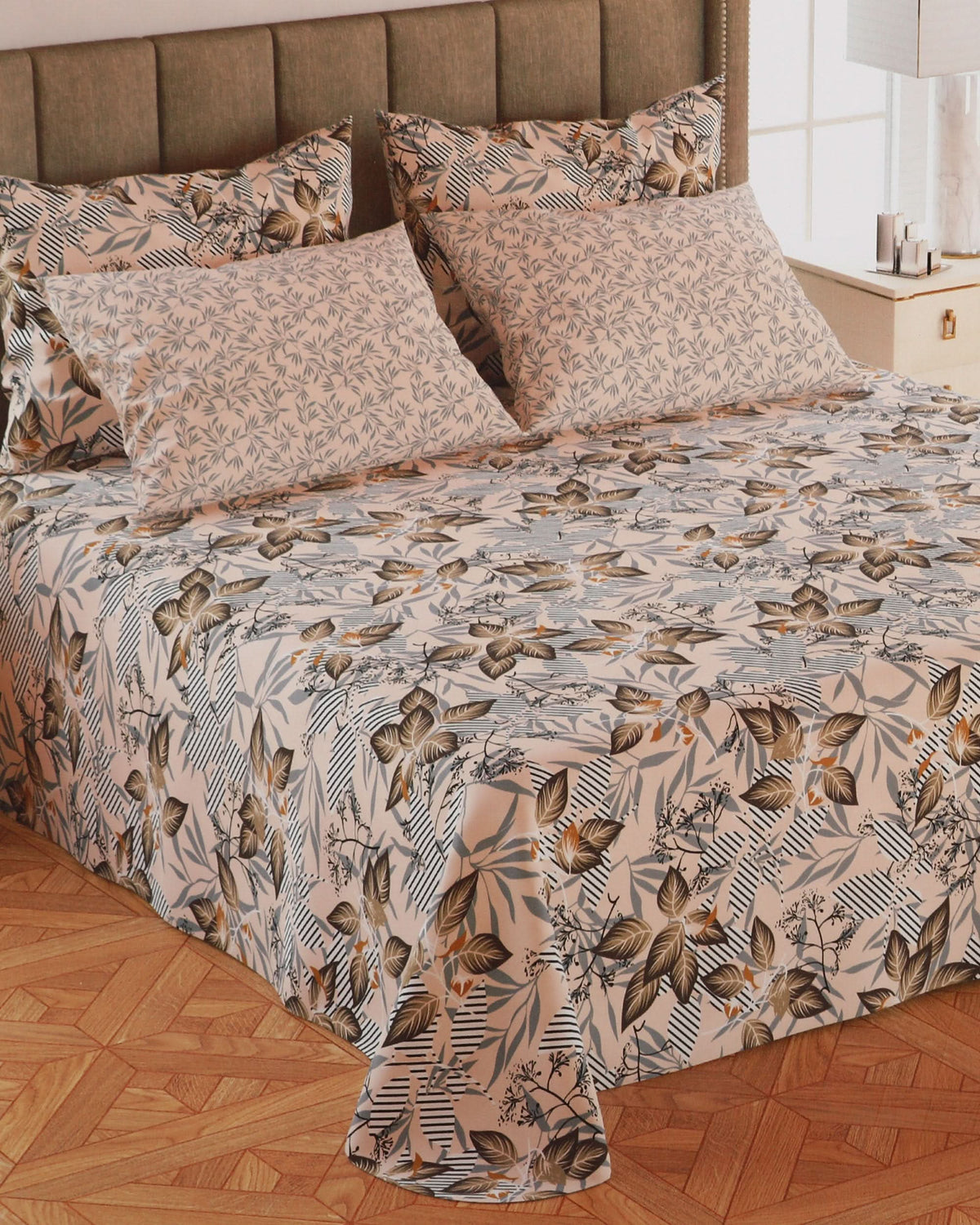 5Pcs Bedsheet Set 94*96, Double Size Bed Sheet, Chase Value, Chase Value