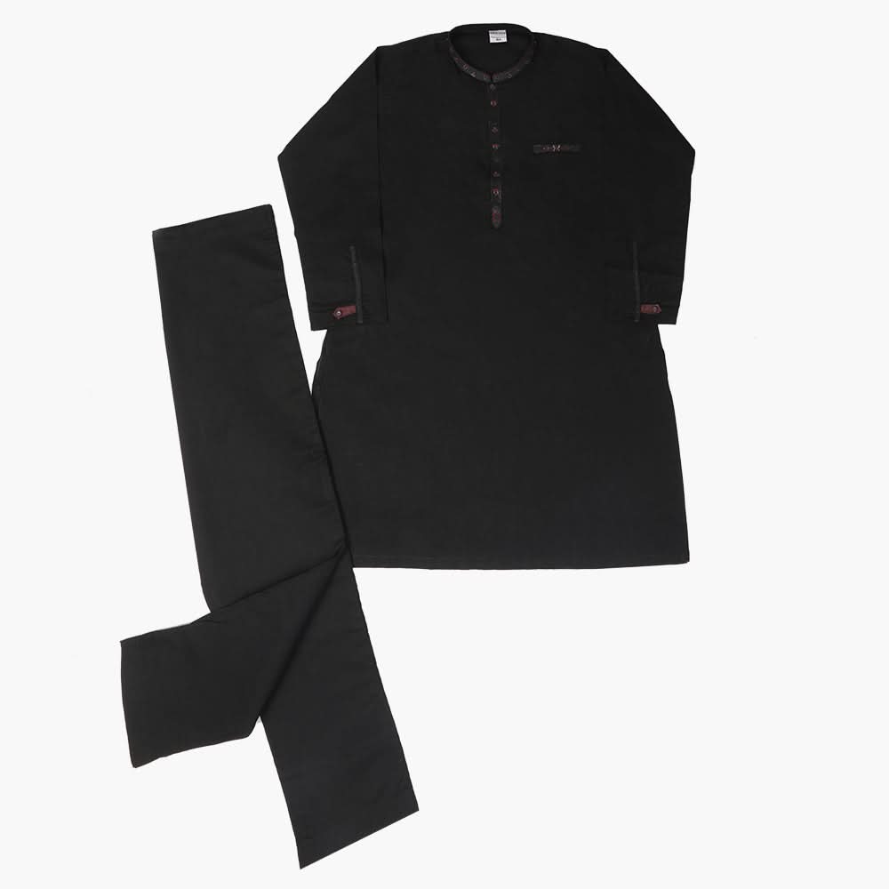 Boys Embroidered Shalwar Suit - Black, Boys Shalwar Kameez, Chase Value, Chase Value