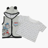 Newborn Boys Hoodie T-Shirt - Light Grey, Newborn Boys Shirts & T-Shirts, Chase Value, Chase Value