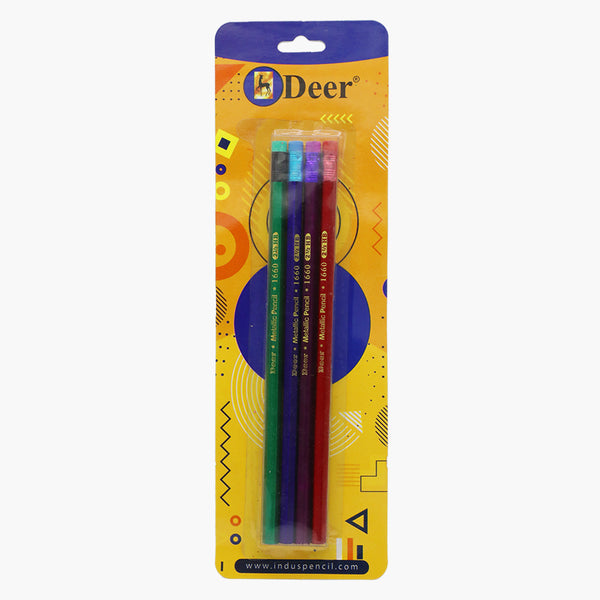 Deer Pencil With Ruber 4Pcs - Multi, Pencil Boxes & Stationery Sets, Deer, Chase Value