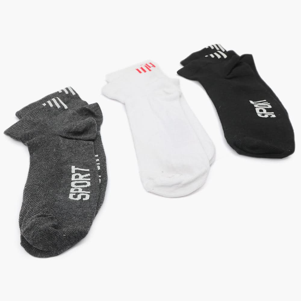 Women's Ankle Socks Pack Of 3 - Multi Color, Women Socks Stocking & Gloves, Chase Value, Chase Value