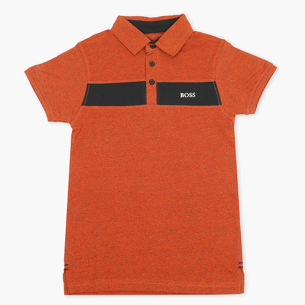 Boys Half Sleeves Polo T-Shirt - Rust, Boys T-Shirts, Chase Value, Chase Value