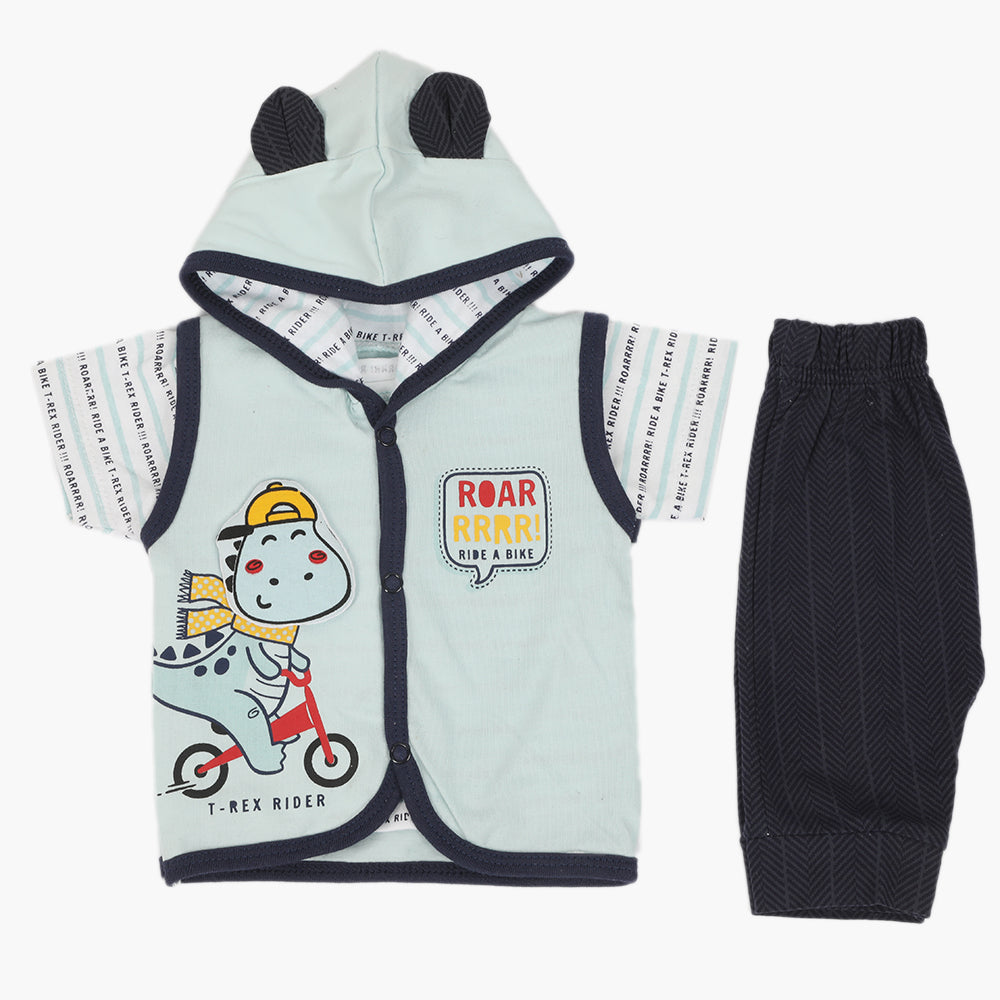 Newborn Boys Hoodie T-Shirt - Sky Blue, Newborn Boys Shirts & T-Shirts, Chase Value, Chase Value