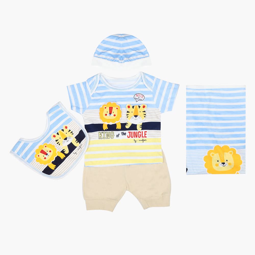 Newborn Boys Gift Set 05 Pcs  - Blue, Newborn Gift Set, Chase Value, Chase Value