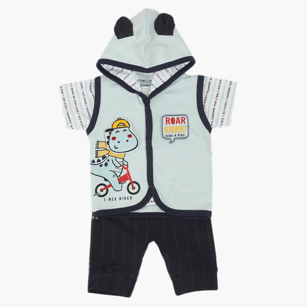 Newborn Boys Hoodie T-Shirt - Sky Blue, Newborn Boys Shirts & T-Shirts, Chase Value, Chase Value