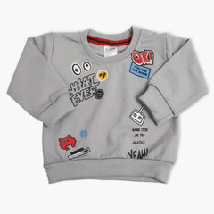 Newborn Boys Full Sleeves T-Shirt - Grey, Newborn Boys Winterwear, Chase Value, Chase Value