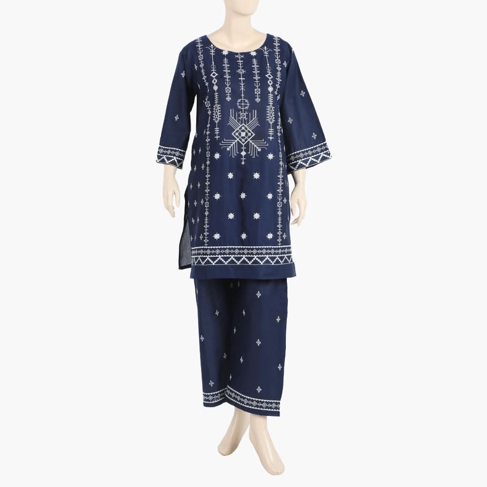 Women's Embroidered 2Pcs Shalwar Suit - Blue, Women Shalwar Suits, Chase Value, Chase Value