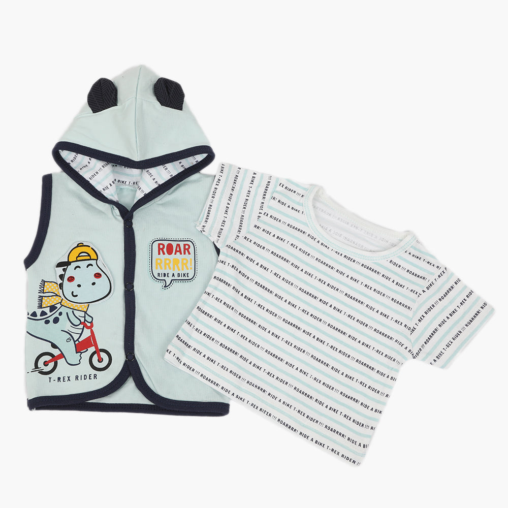 Newborn Boys Hoodie T-Shirt - Sky Blue, Newborn Boys Shirts & T-Shirts, Chase Value, Chase Value