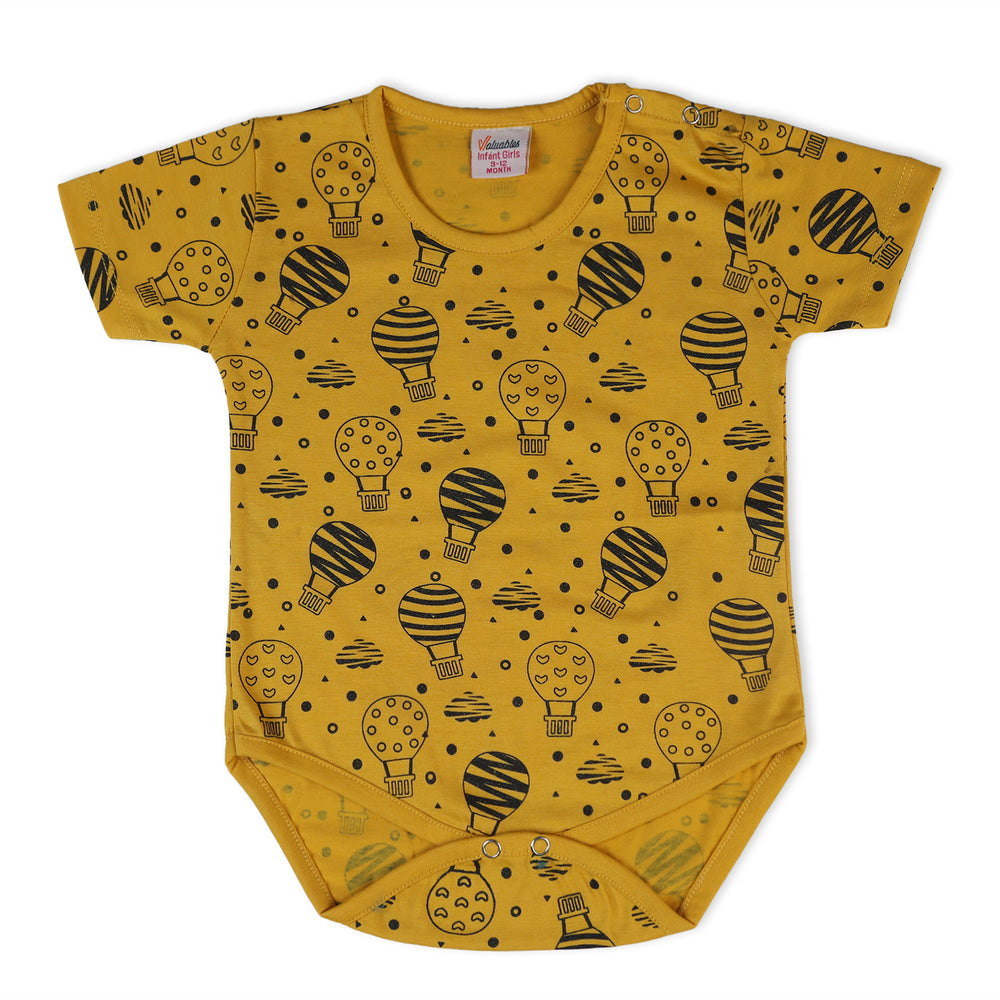 Valuable Newborn Girls Half Sleeves Romper - Yellow, Newborn Girls Rompers, Chase Value, Chase Value