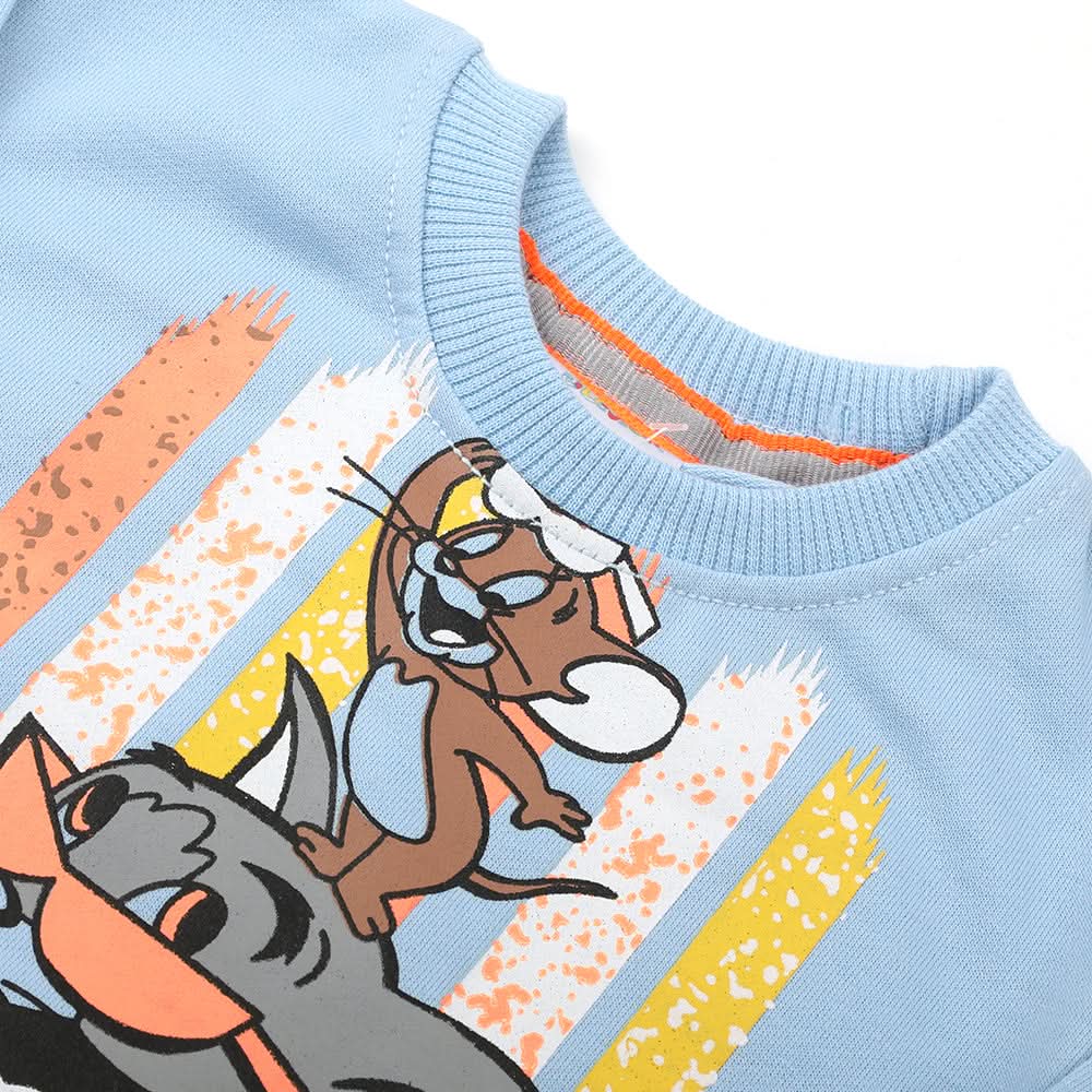 Newborn Boys Full Sleeves T-Shirt - Light Blue, Newborn Boys Winterwear, Chase Value, Chase Value