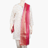 Women's Organza Stripe Dupatta - Dark Pink, Women Dupatta, Chase Value, Chase Value