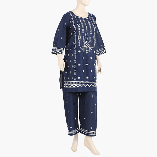 Women's Embroidered 2Pcs Shalwar Suit - Blue
