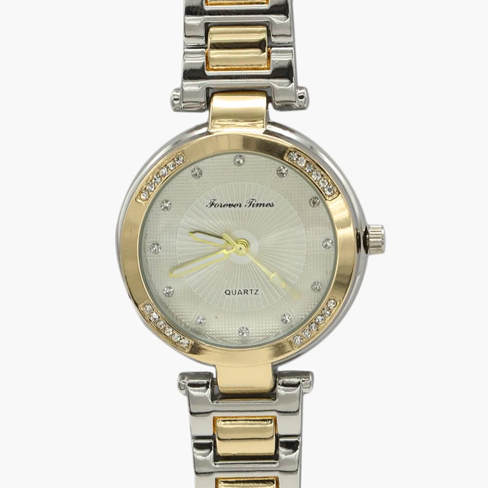 Women's Fancy Wrist Watch - Golden Silver, Women Watches, Chase Value, Chase Value