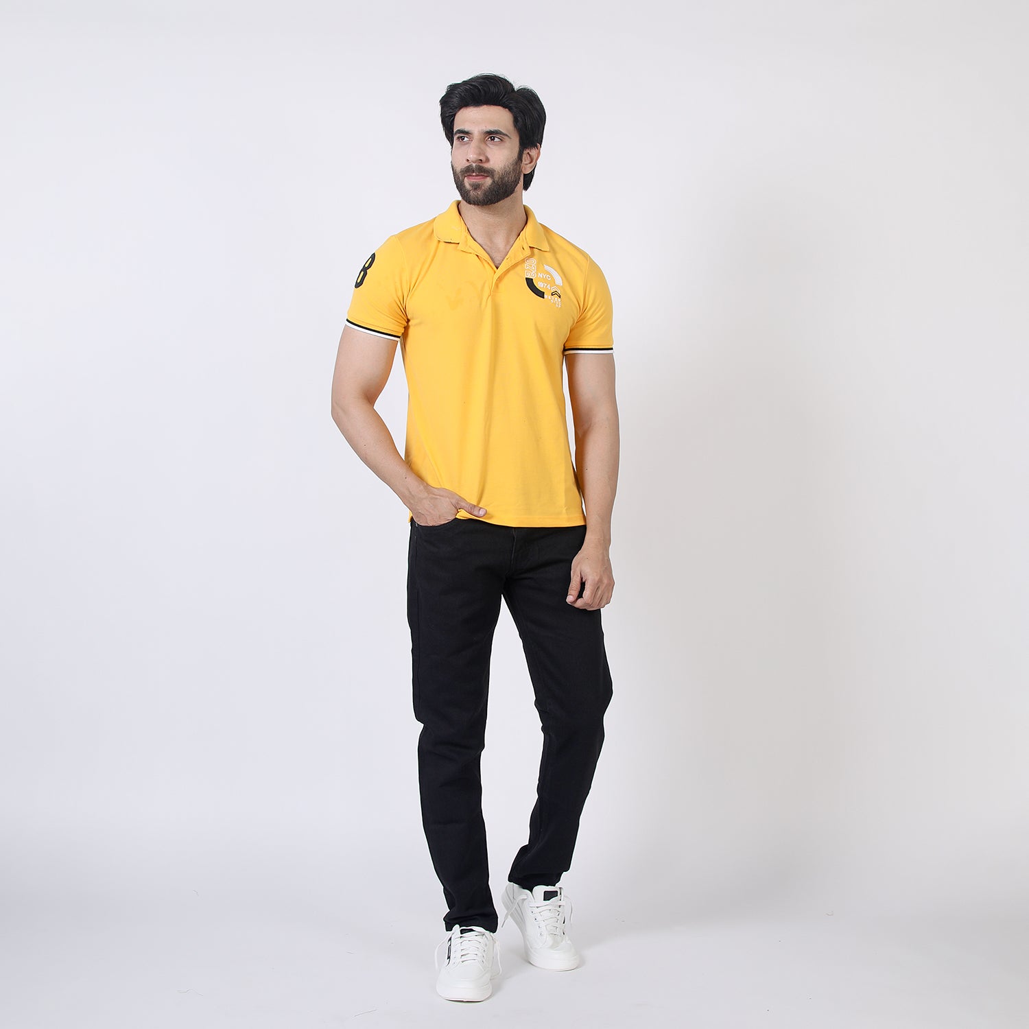 Men's Half Sleeves Polo T-Shirt - Yellow, Men's T-Shirts & Polos, Chase Value, Chase Value