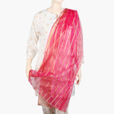 Women's Organza Stripe Dupatta - Dark Pink, Women Dupatta, Chase Value, Chase Value