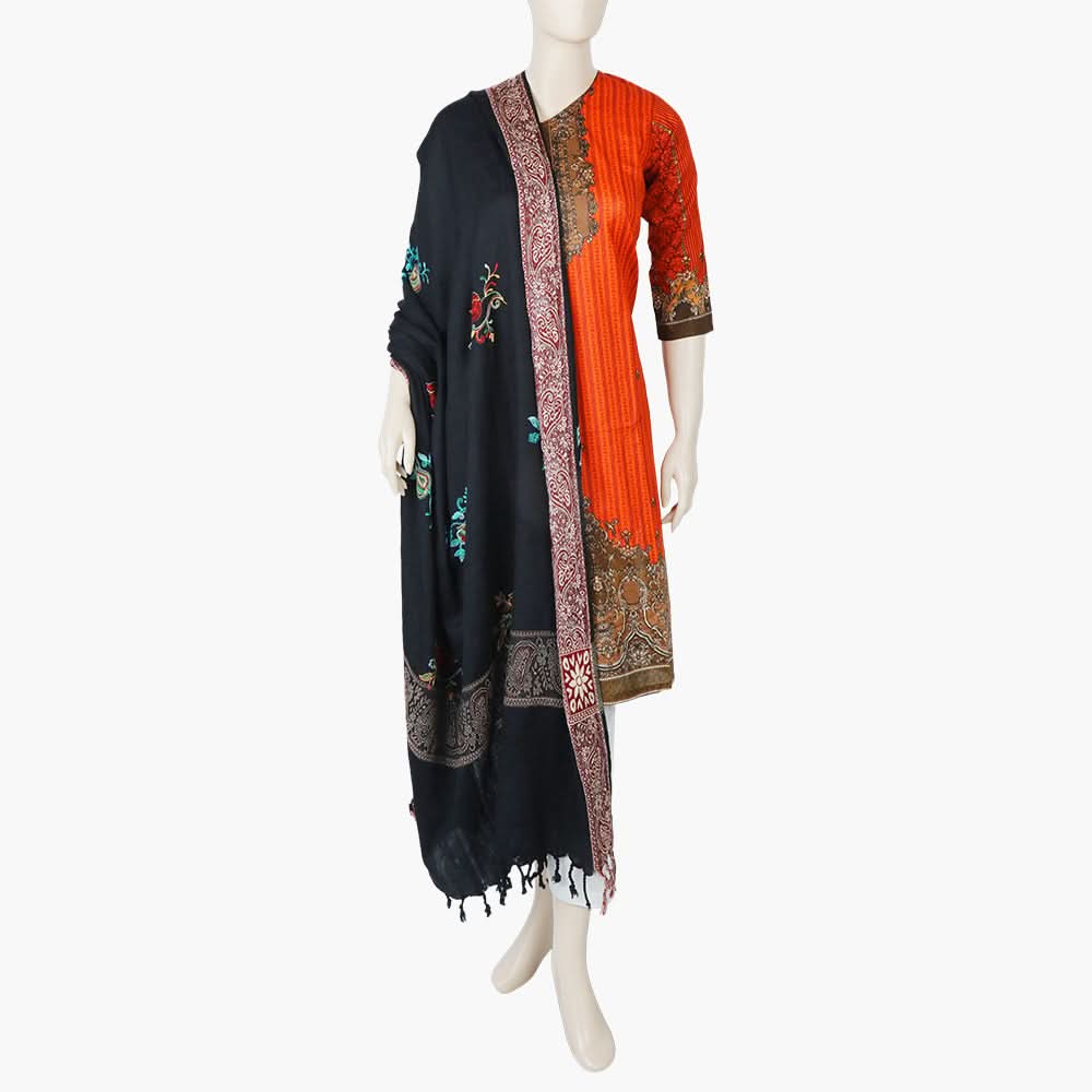 Women's Embroidered Shawl - Black, Women Shawls & Scarves, Chase Value, Chase Value