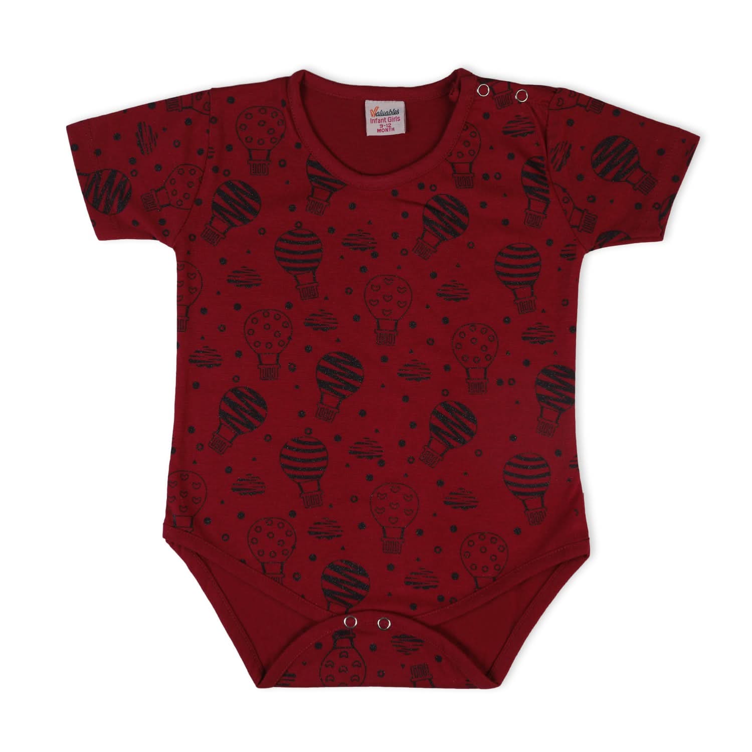 Valuable Newborn Girls Half Sleeves Romper - Maroon, Newborn Girls Rompers, Chase Value, Chase Value