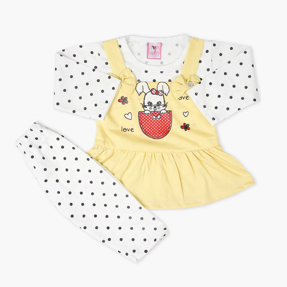 Newborn Girls Full Sleeves Suit - Yellow, Newborn Girls Winterwear, Chase Value, Chase Value
