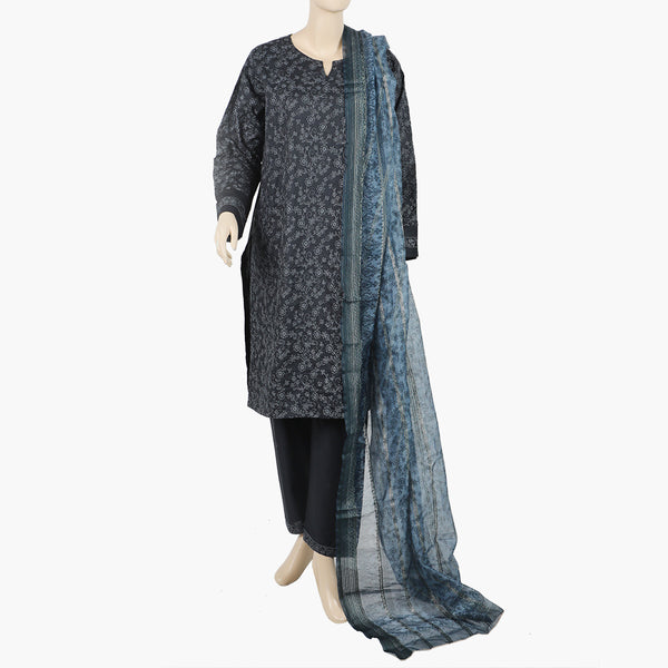 Women's Bareezay Cloud Cambric Shalwar Suit - Dark Grey