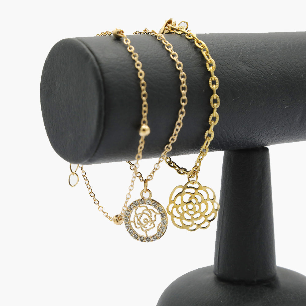 Women's Bracelet Pack Of 3 - Golden, Women Bangles & Bracelets, Chase Value, Chase Value