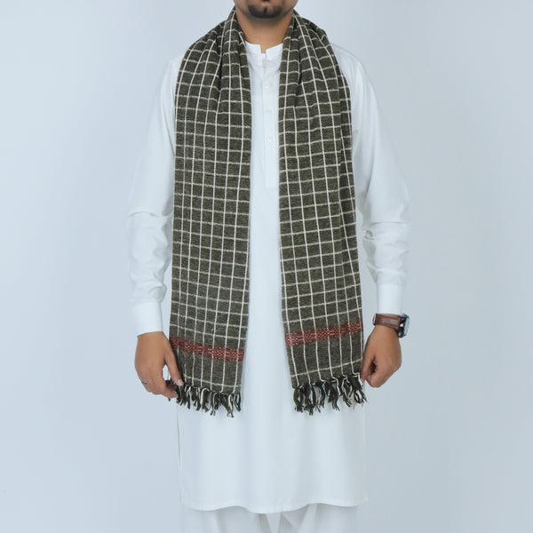 Men’s Winter Shawl - Olive Green, Men's Shawls & Mufflers, Chase Value, Chase Value