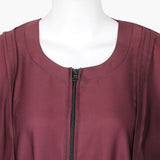Women's Zipper Abaya - Maroon, Women Abayas, Chase Value, Chase Value