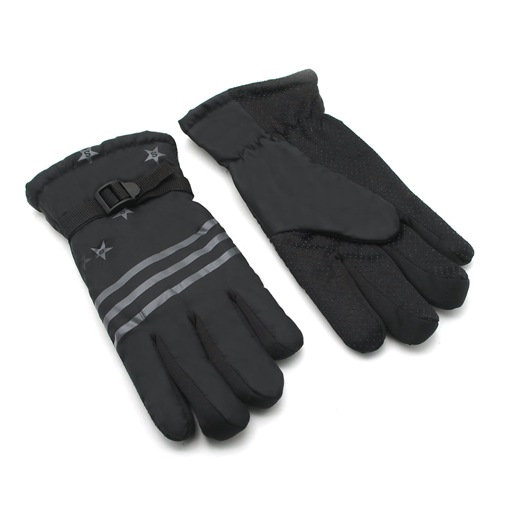 Winter Gloves For Kids - Black, Boys Caps & Gloves, Chase Value, Chase Value