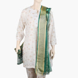 Women's Organza Stripe Dupatta - Green, Women Dupatta, Chase Value, Chase Value