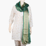 Women's Organza Stripe Dupatta - Green, Women Dupatta, Chase Value, Chase Value