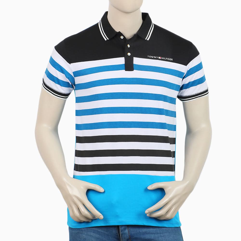 Men's Half Sleeves Fancy Polo T-Shirt - Blue, Men's T-Shirts & Polos, Chase Value, Chase Value
